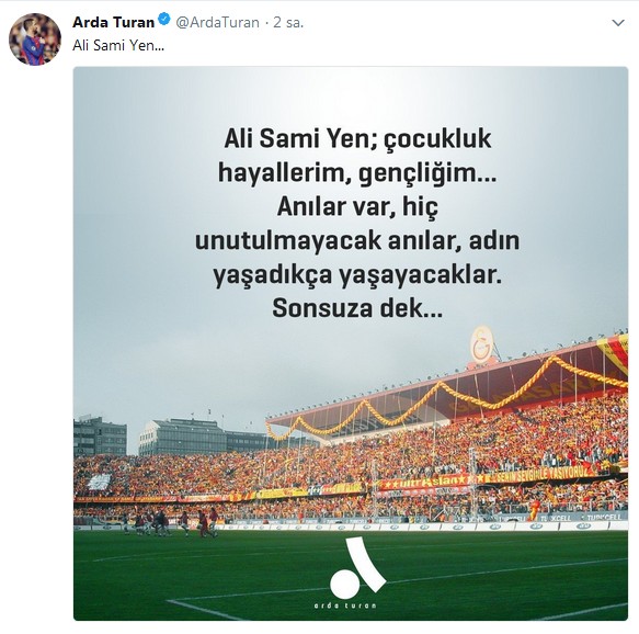 Arda Turan'dan Ali Sami Yen paylaşımı